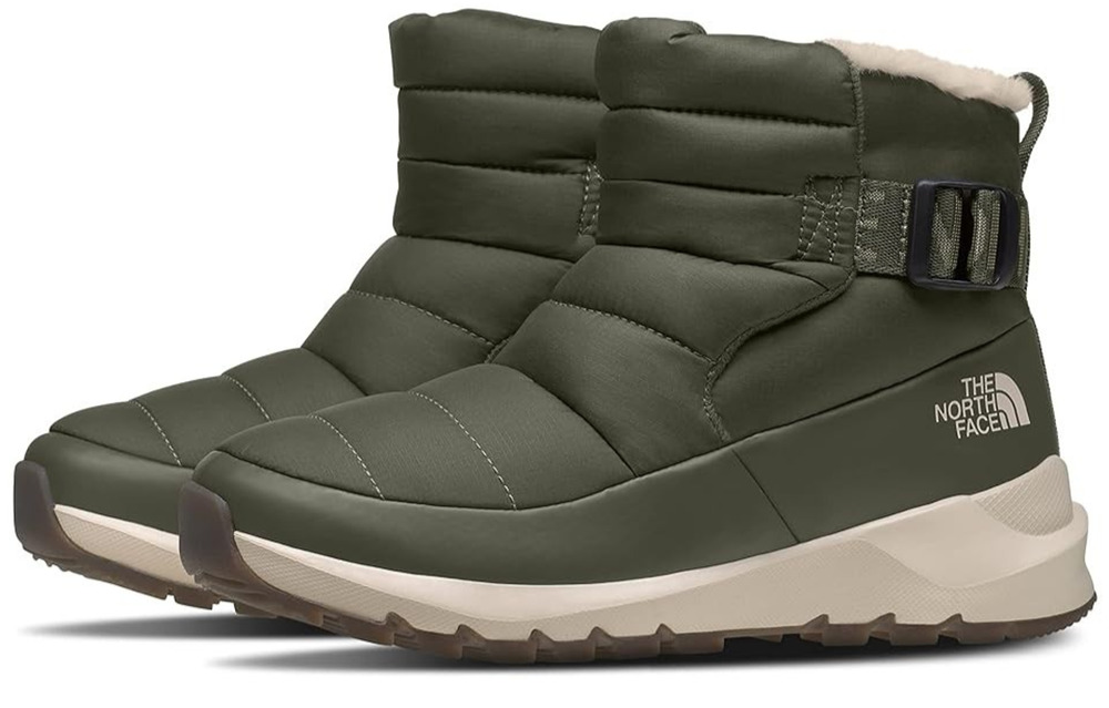 The North Face Womens ThermoBall Pull-On Insulated Boots Taupe White Fur 10 M